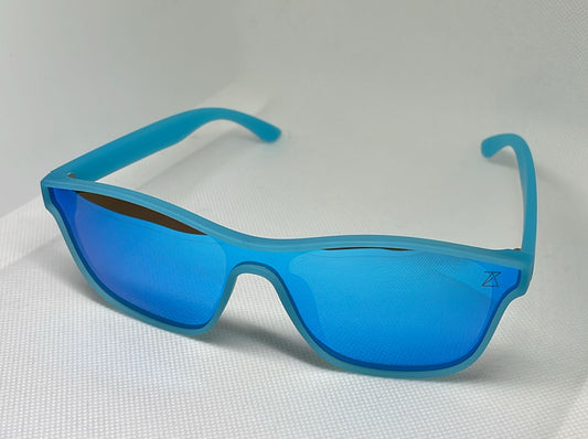 OCULOS SOLAR ZORA R 0663 C79 ESPELHADO AZUL CLARO